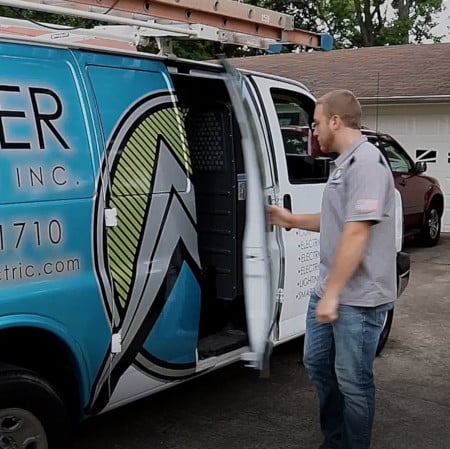 Team member at truck